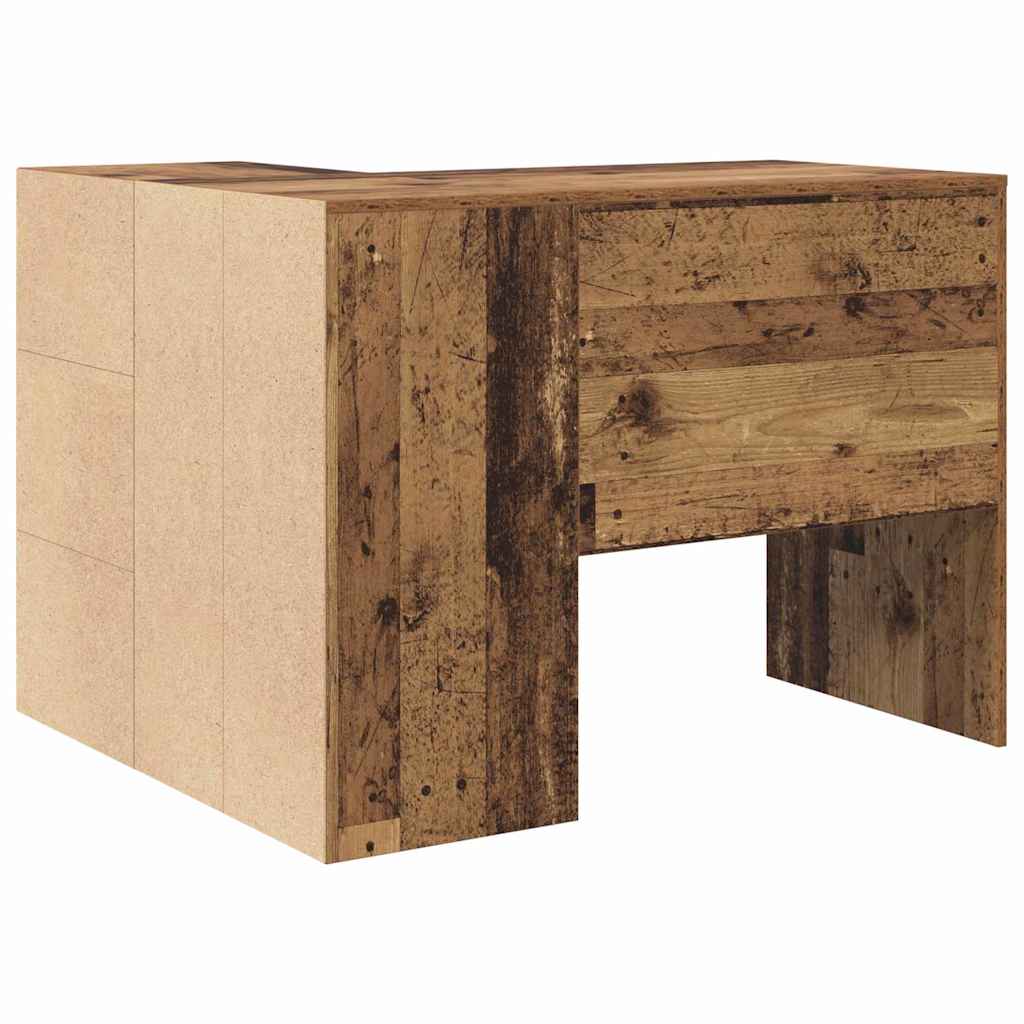 Kutni stol s ladicama Staro drvo 102 x 88 x 75 cm
