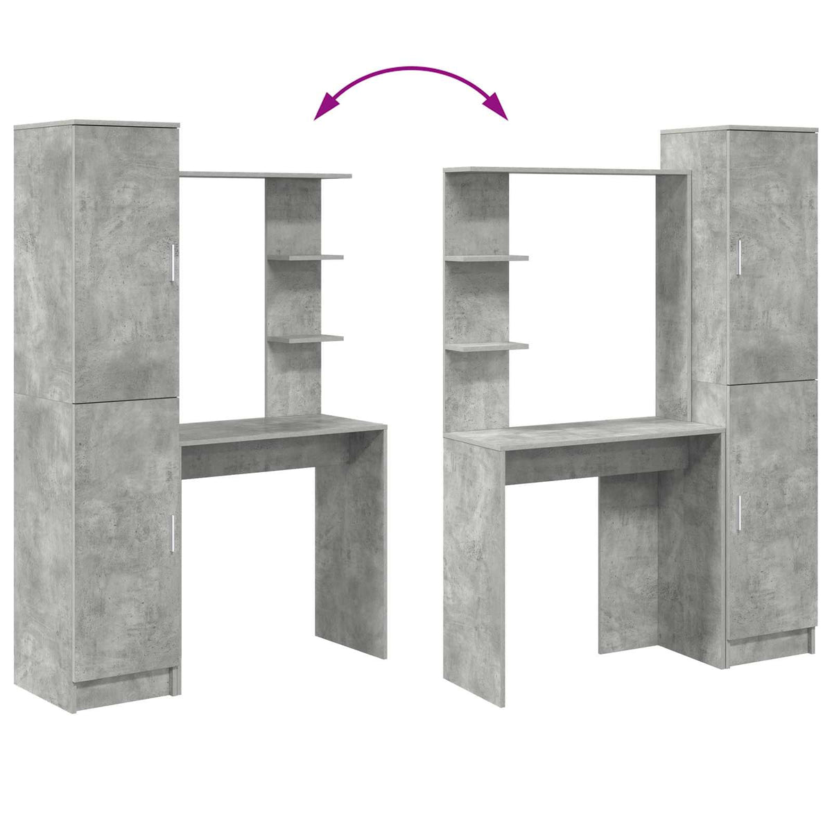 Stol 2 pcs Betonski sivi