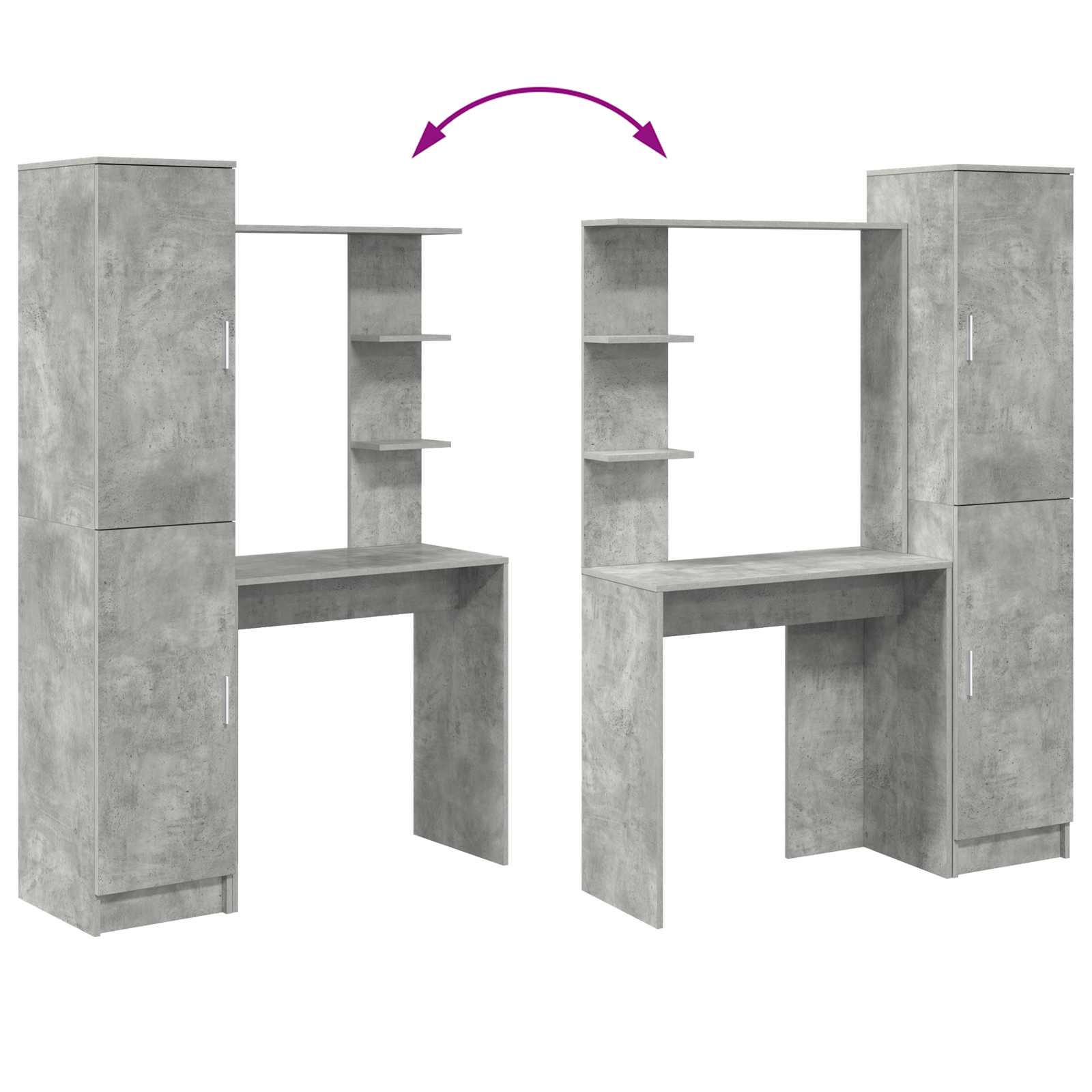 Stol 2 pcs Betonski sivi