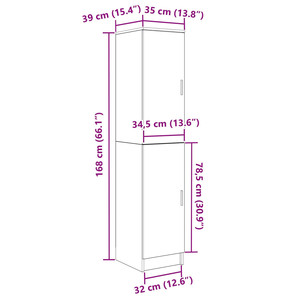 Stol 2 pcs Dimljeni hrast