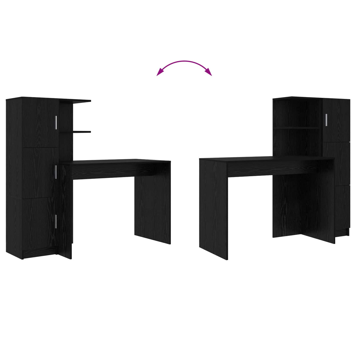 Stol 2 pcs Crni hrast