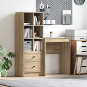 Stol s ladicama s policom s pohranom 2 pcs Sonoma hrast