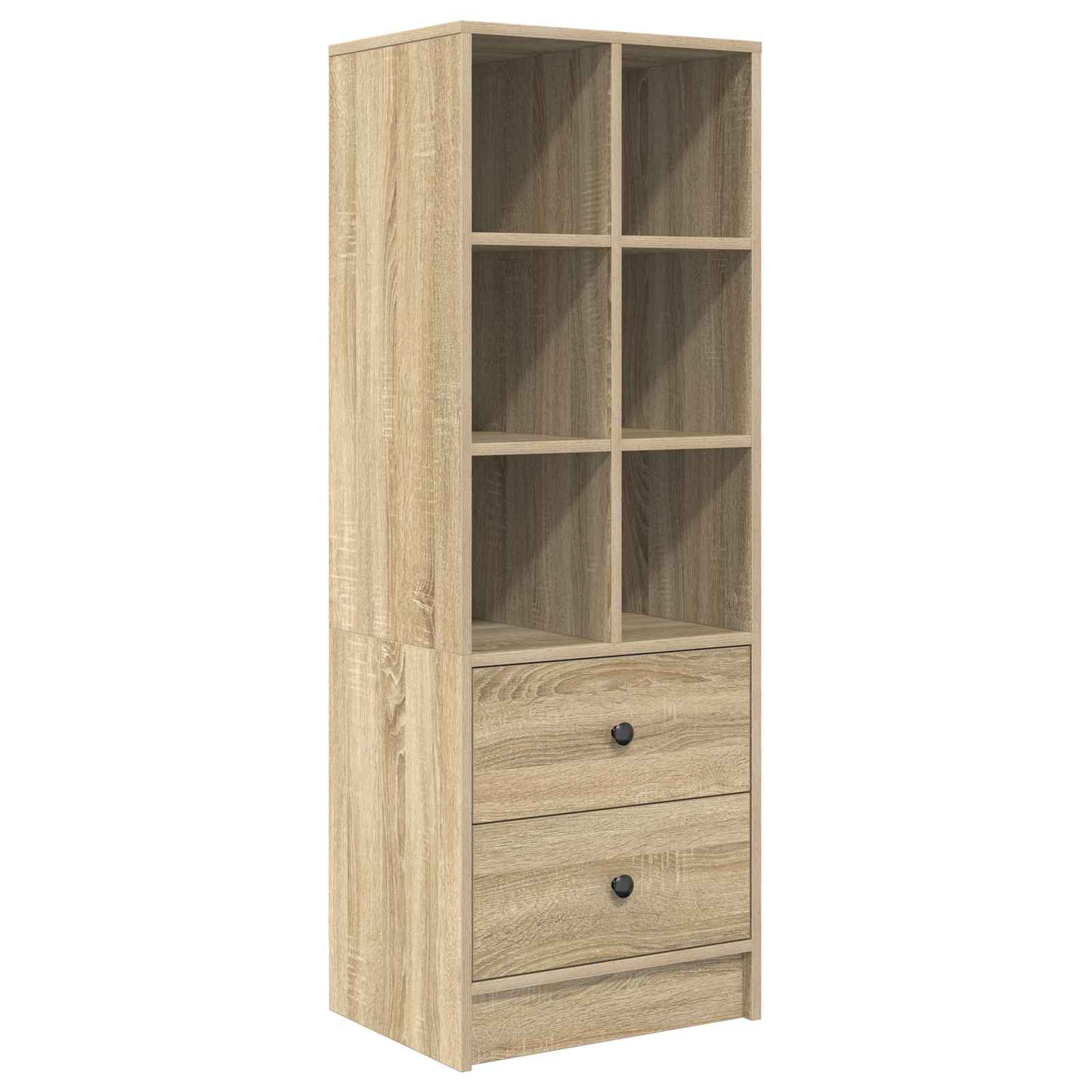 Stol s ladicama s policom s pohranom 2 pcs Sonoma hrast