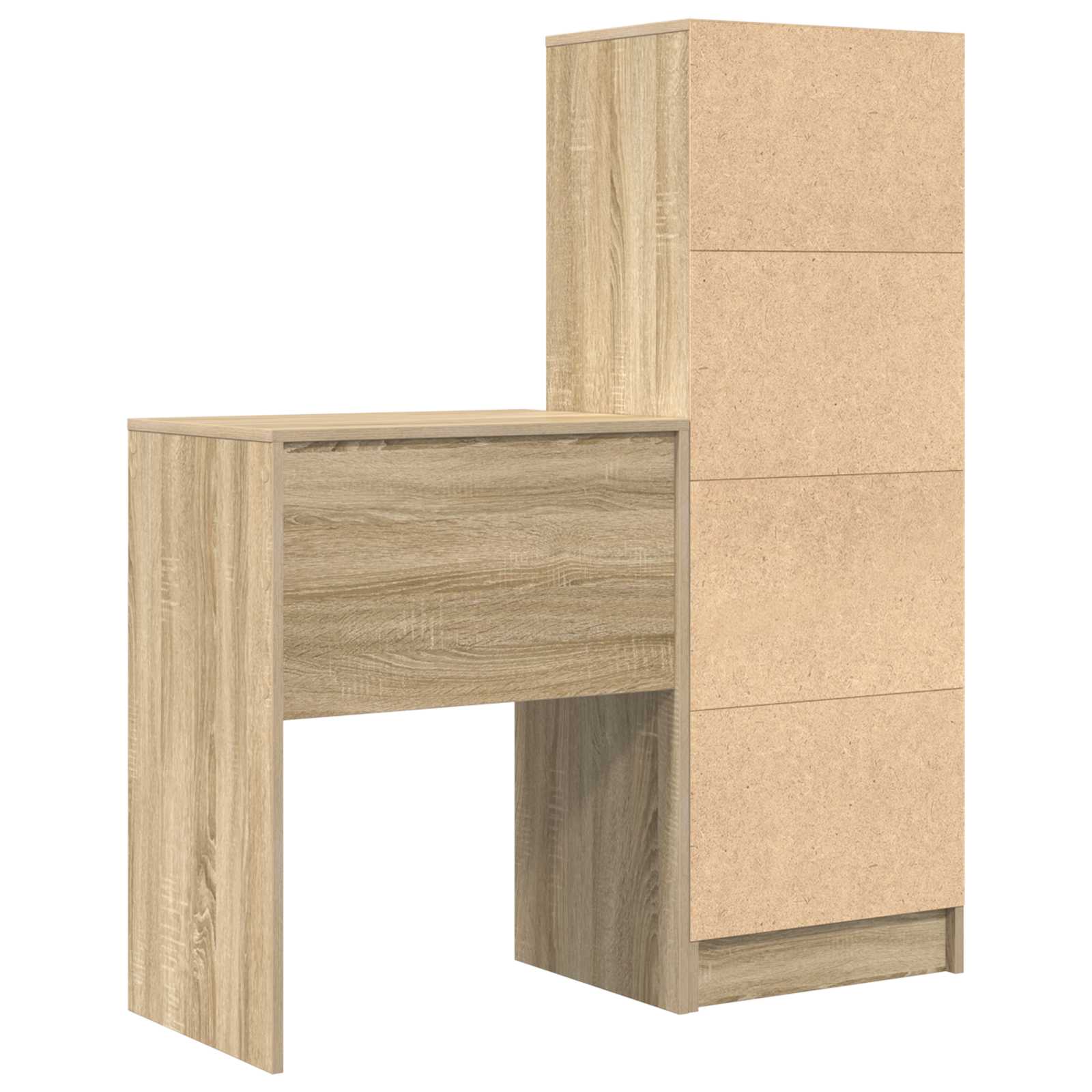 Stol s ladicama s policom s pohranom 2 pcs Sonoma hrast