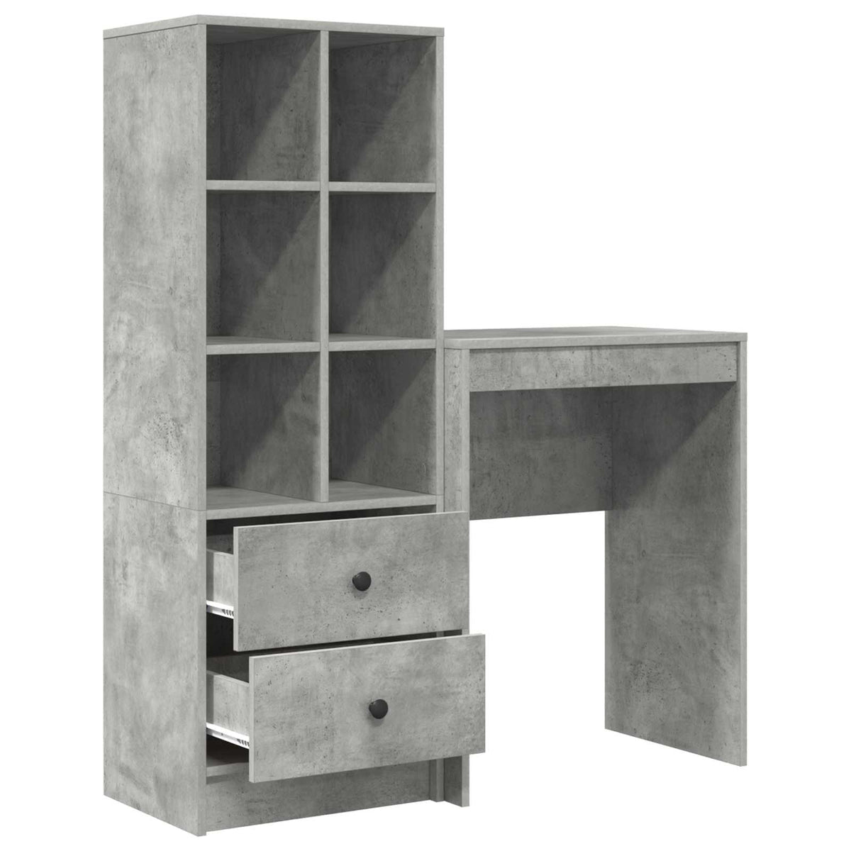 Stol s ladicama s policom s pohranom 2 pcs Betonski sivi