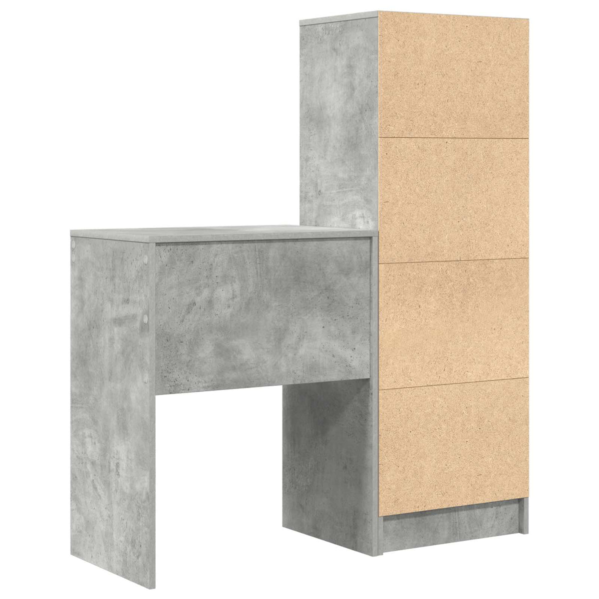 Stol s ladicama s policom s pohranom 2 pcs Betonski sivi