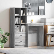 Stol s ladicama s policom s pohranom 2 pcs Siva Sonoma