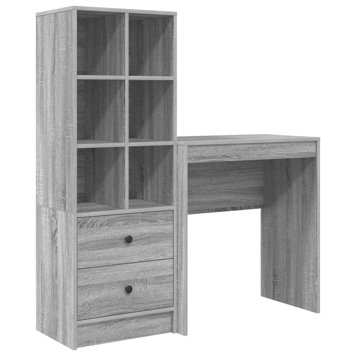 Stol s ladicama s policom s pohranom 2 pcs Siva Sonoma