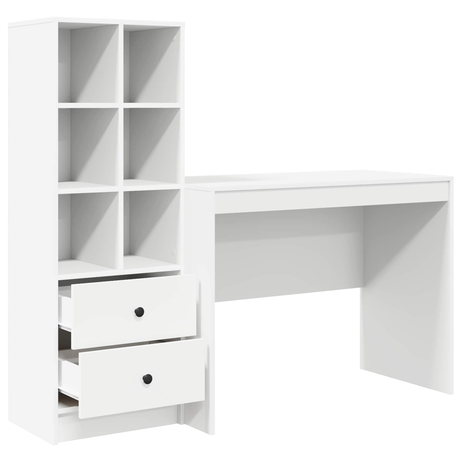Stol s ladicama 2 pcs Bijelo