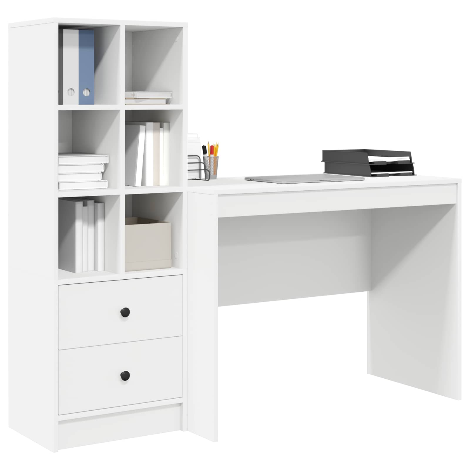 Stol s ladicama 2 pcs Bijelo