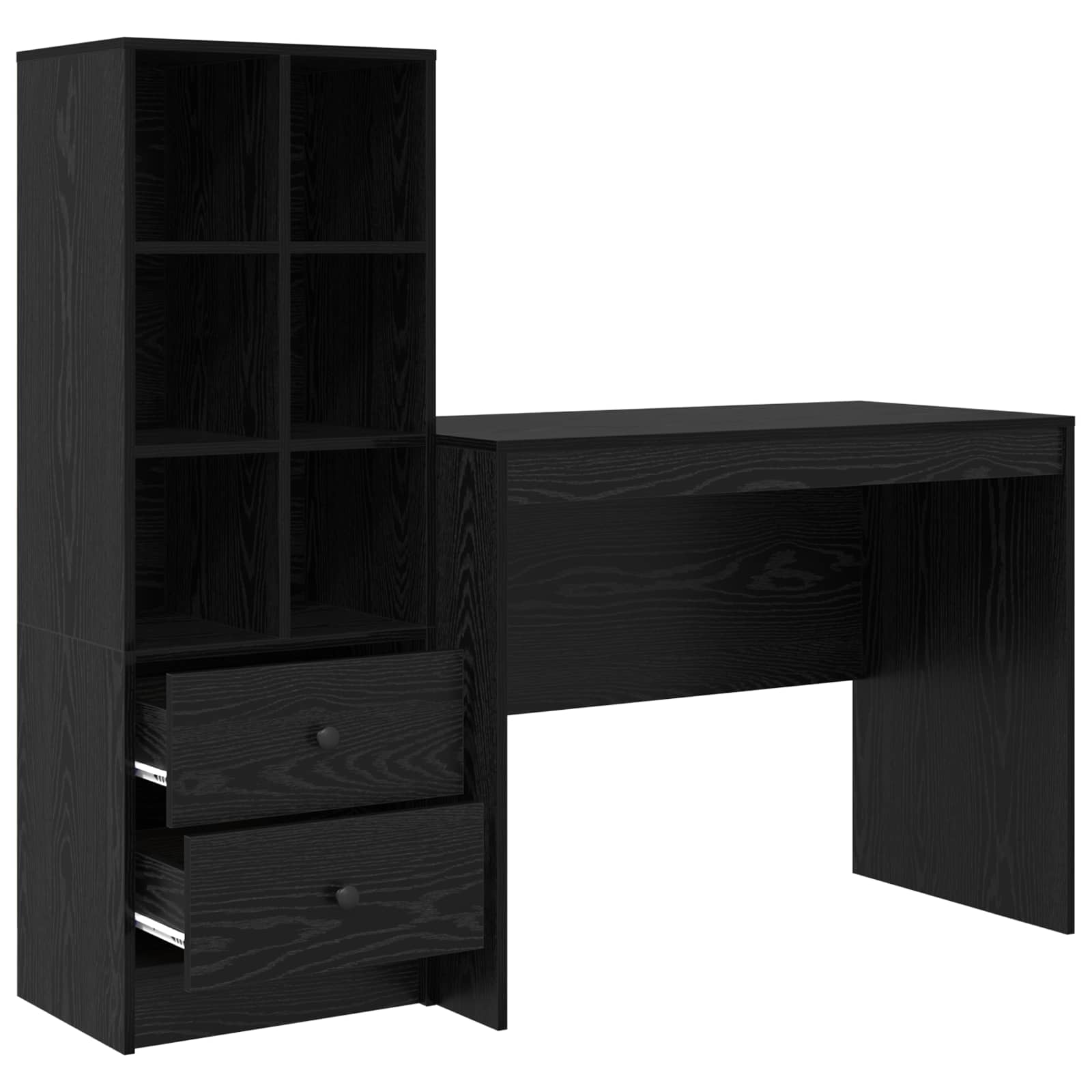 Stol s ladicama 2 pcs Crni hrast