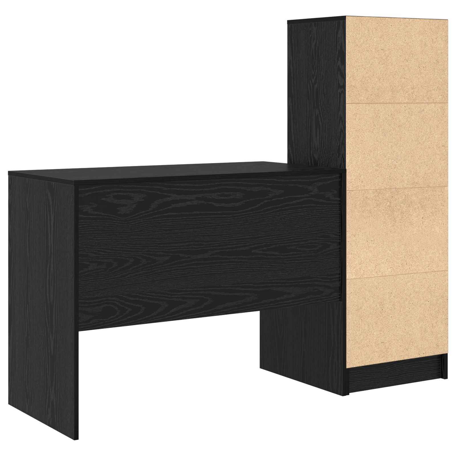 Stol s ladicama 2 pcs Crni hrast