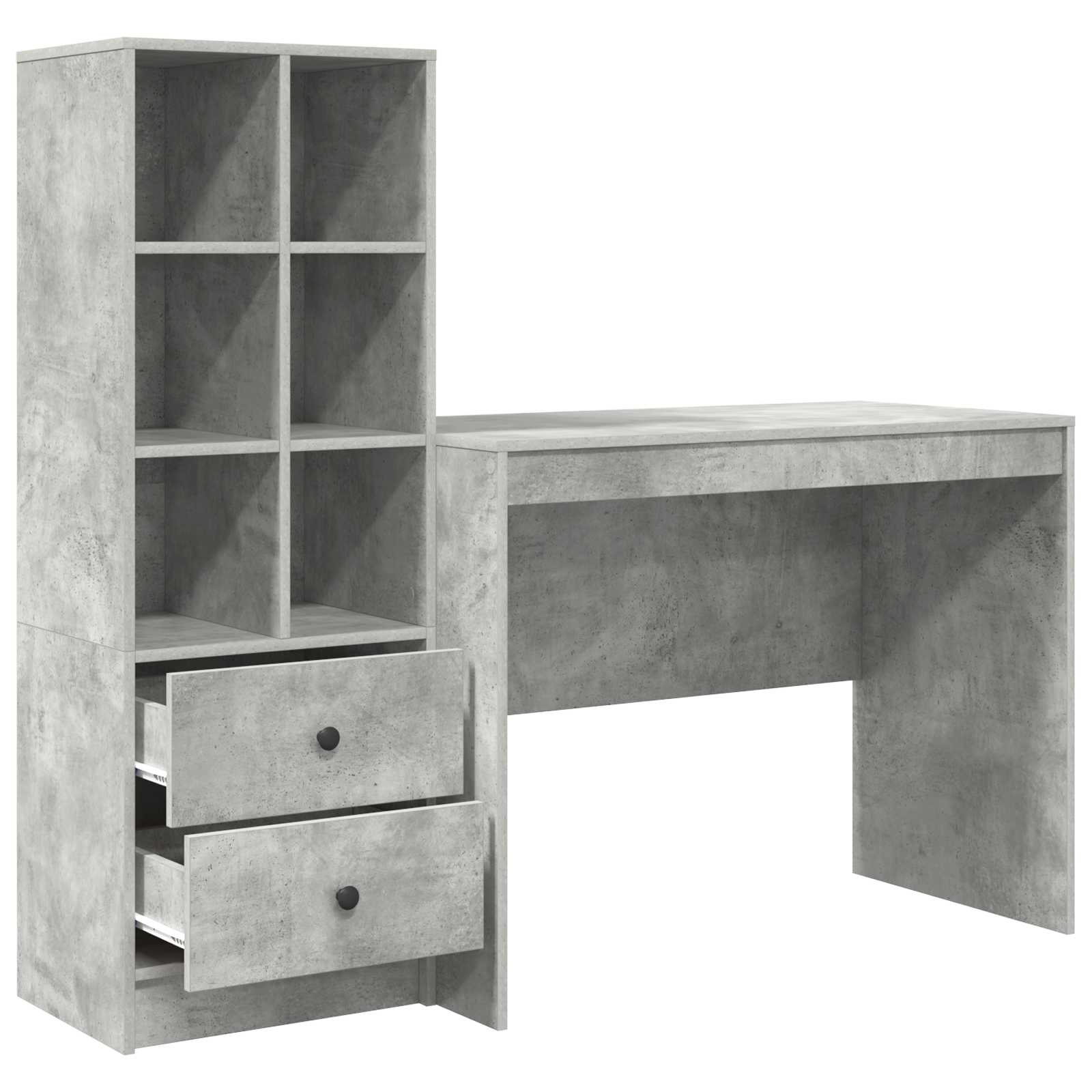Stol s ladicama 2 pcs Betonski sivi