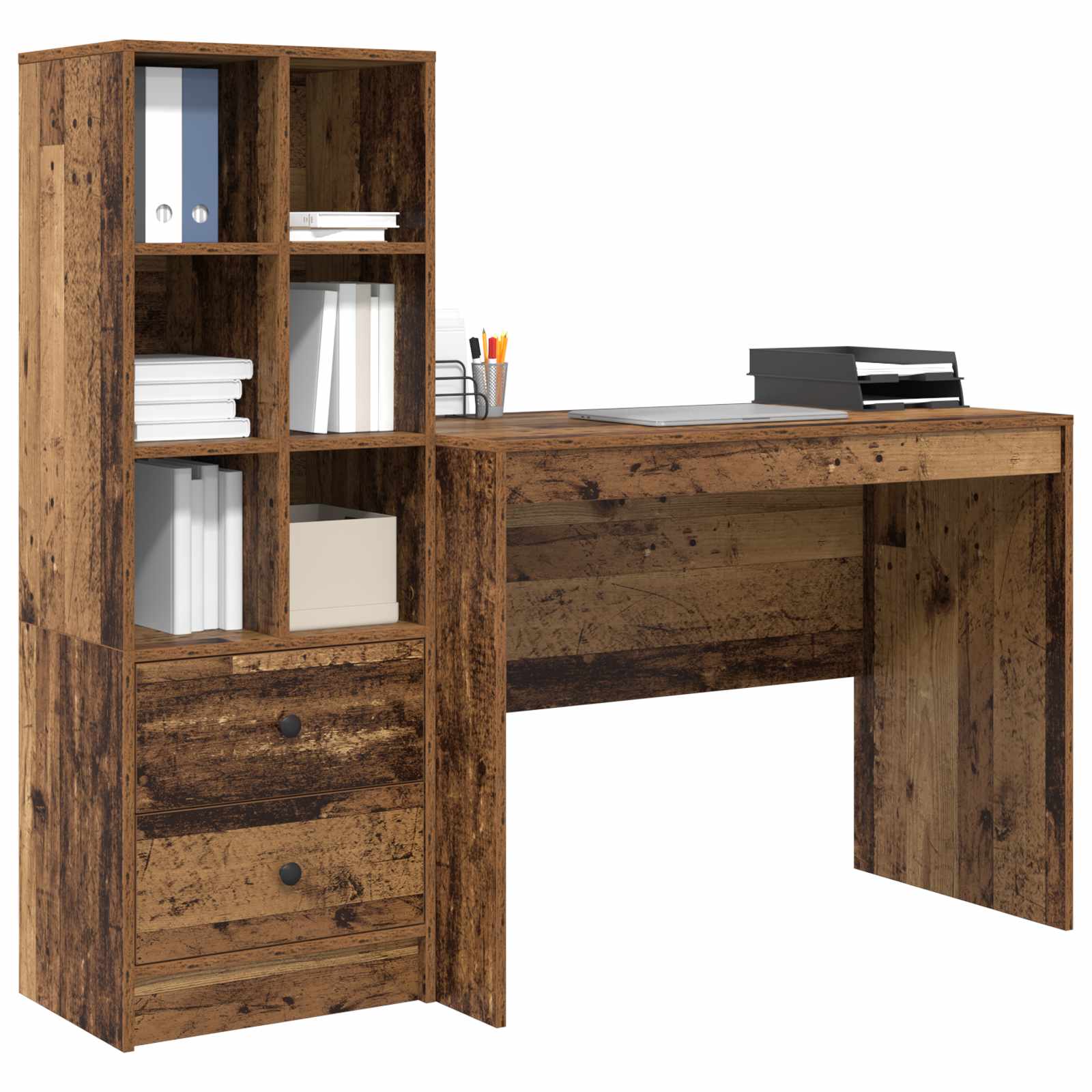 Stol s ladicama 2 pcs Staro drvo