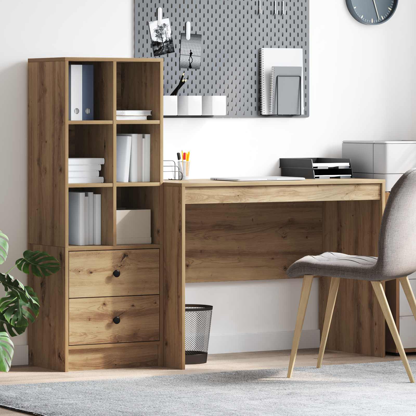Stol s ladicama 2 pcs Umjetnički hrast