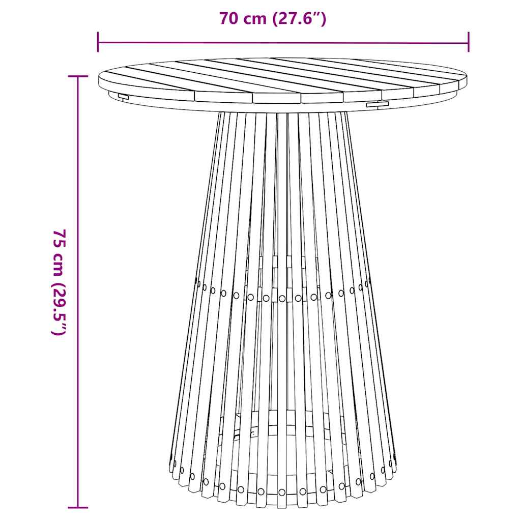 Bocni stol Smeđa 70 x 70 x 75 cm Čvrsto teak drvo