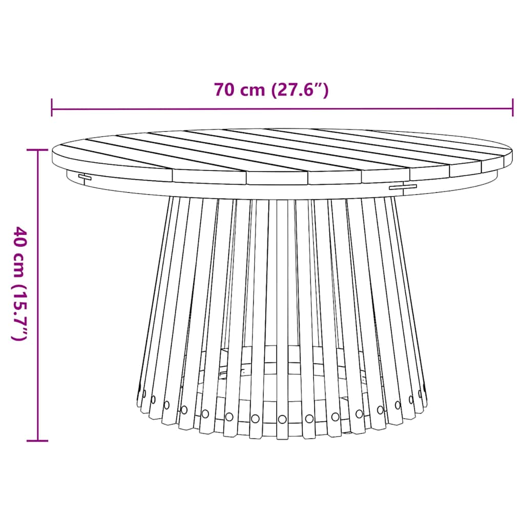 Bocni stol Smeđa 70 x 70 x 40 cm Čvrsto teak drvo