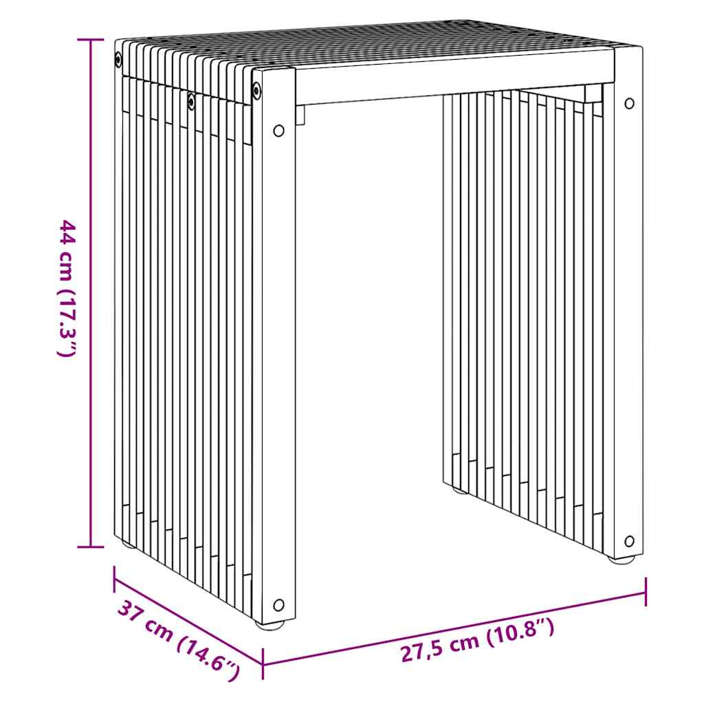 Vrtni bočni stol 3 pcs Smeđa 33 x 44,5 x 51 cm Čvrsto teak drvo