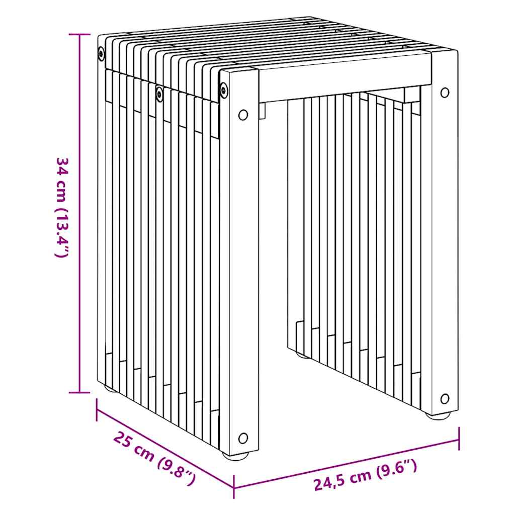Vrtni bočni stol 3 pcs Smeđa 33 x 44,5 x 51 cm Čvrsto teak drvo