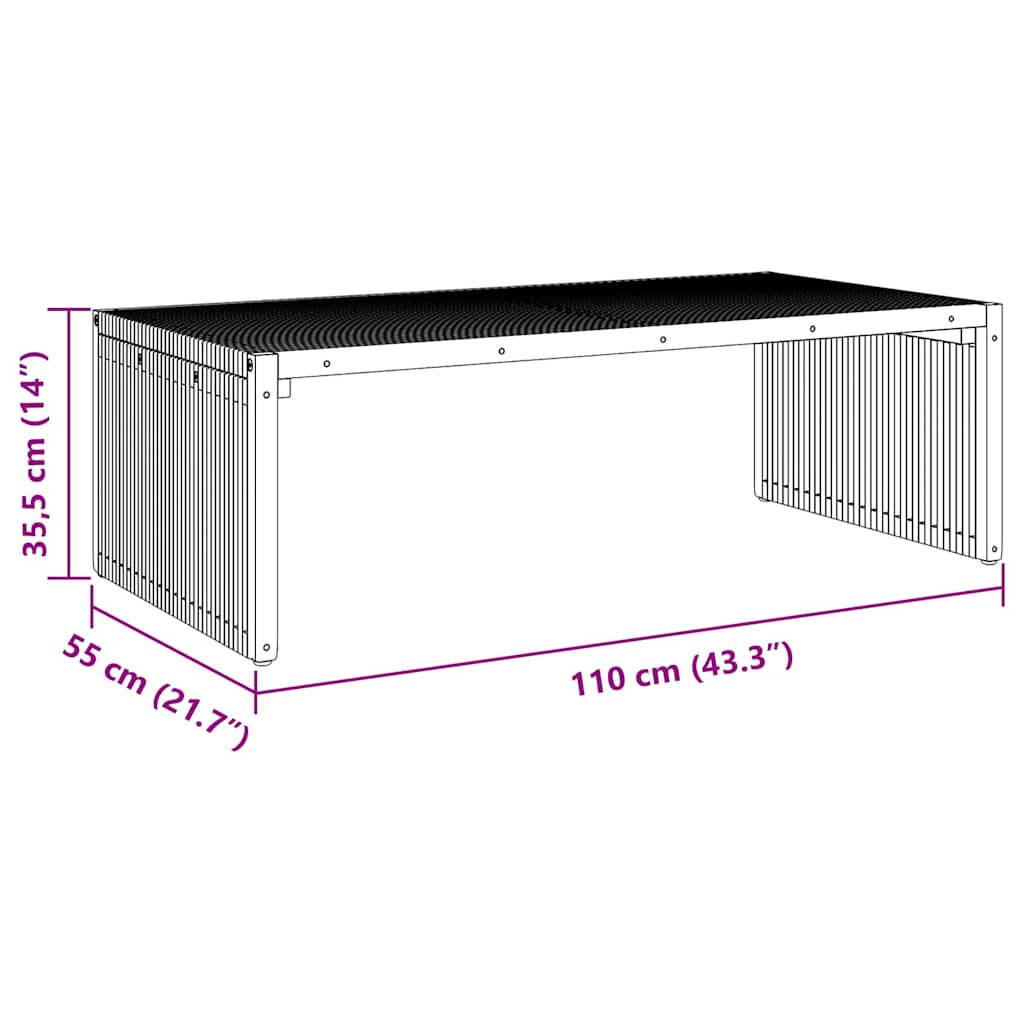 Vrtni bočni stol Smeđa 110 x 55 x 35,5 cm Čvrsto teak drvo