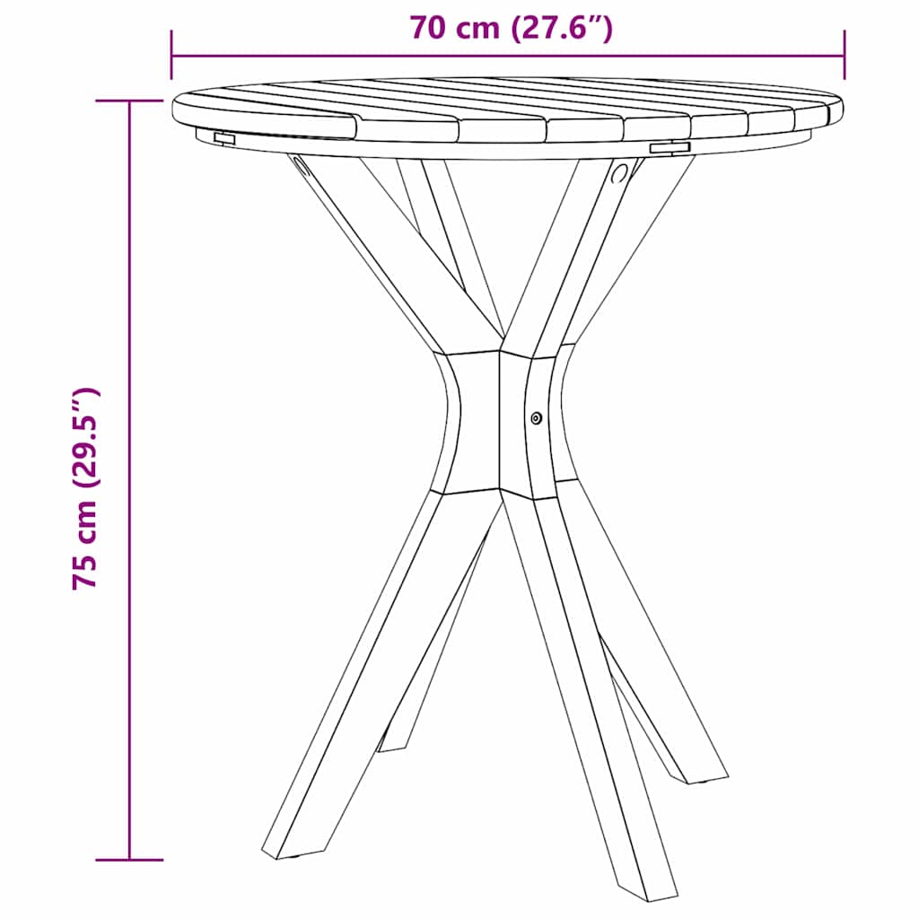 Bocni stol Smeđa 70 x 70 x 75 cm Čvrsto teak drvo