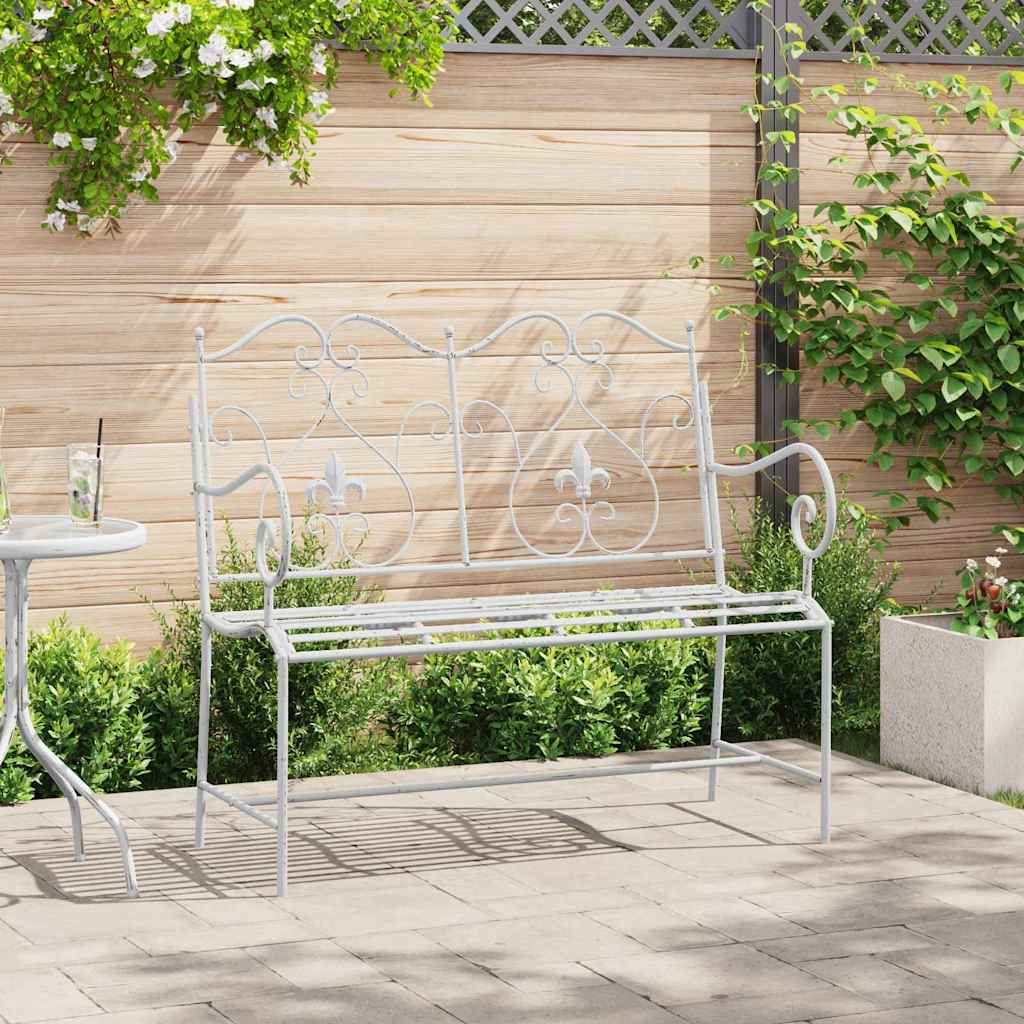 Vrtna klupa Antič White 104 x 54 x 93 cm Čelik