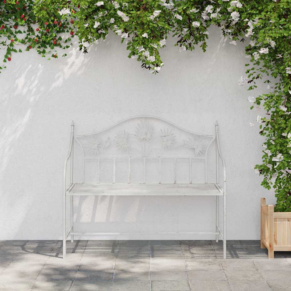 Vrtna klupa Antič White 104 x 52,5 x 89 cm Čelik