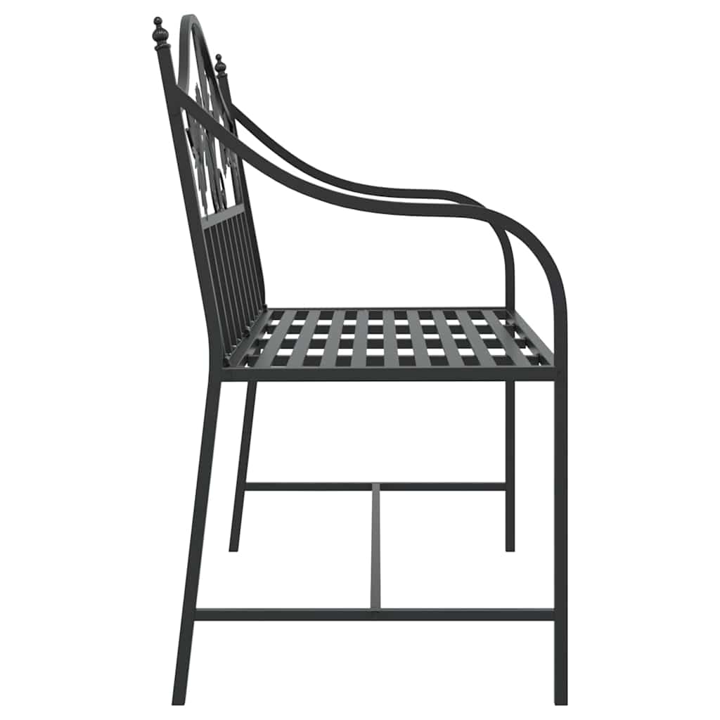 Vrtna klupa Crna 104 x 52,5 x 89 cm Čelik