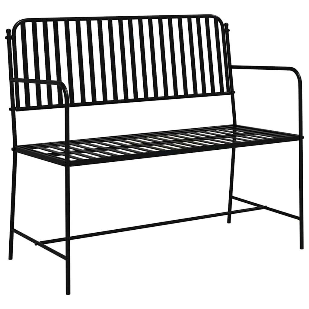 Vrtna klupa Crna 103,5 x 51,5 x 90 cm Čelik