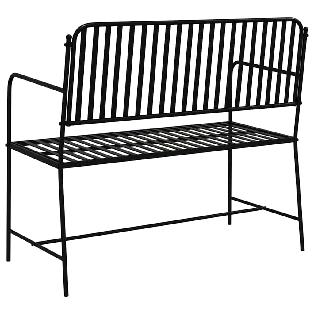 Vrtna klupa Crna 103,5 x 51,5 x 90 cm Čelik