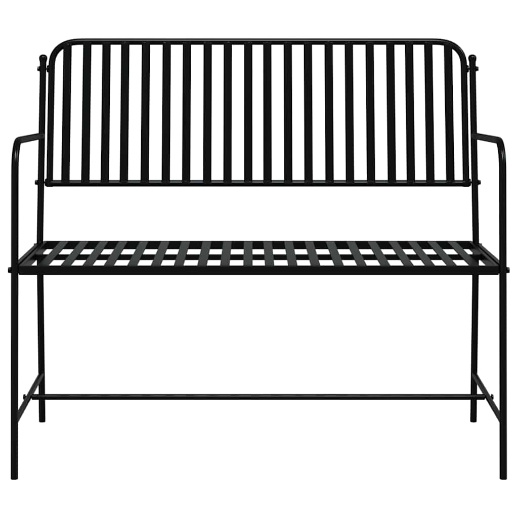 Vrtna klupa Crna 103,5 x 51,5 x 90 cm Čelik