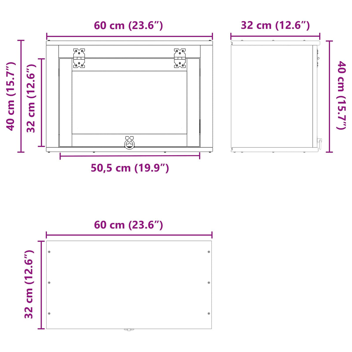 Cabinet SKI Medeno Smeđa 60 x 32 x 40 cm Čvrsto borovo drvo