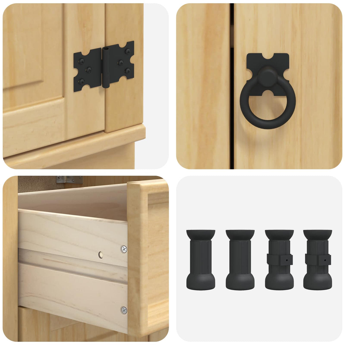 Cabinet SKI Medeno Smeđa 40 x 46 x 81,5 cm Čvrsto borovo drvo