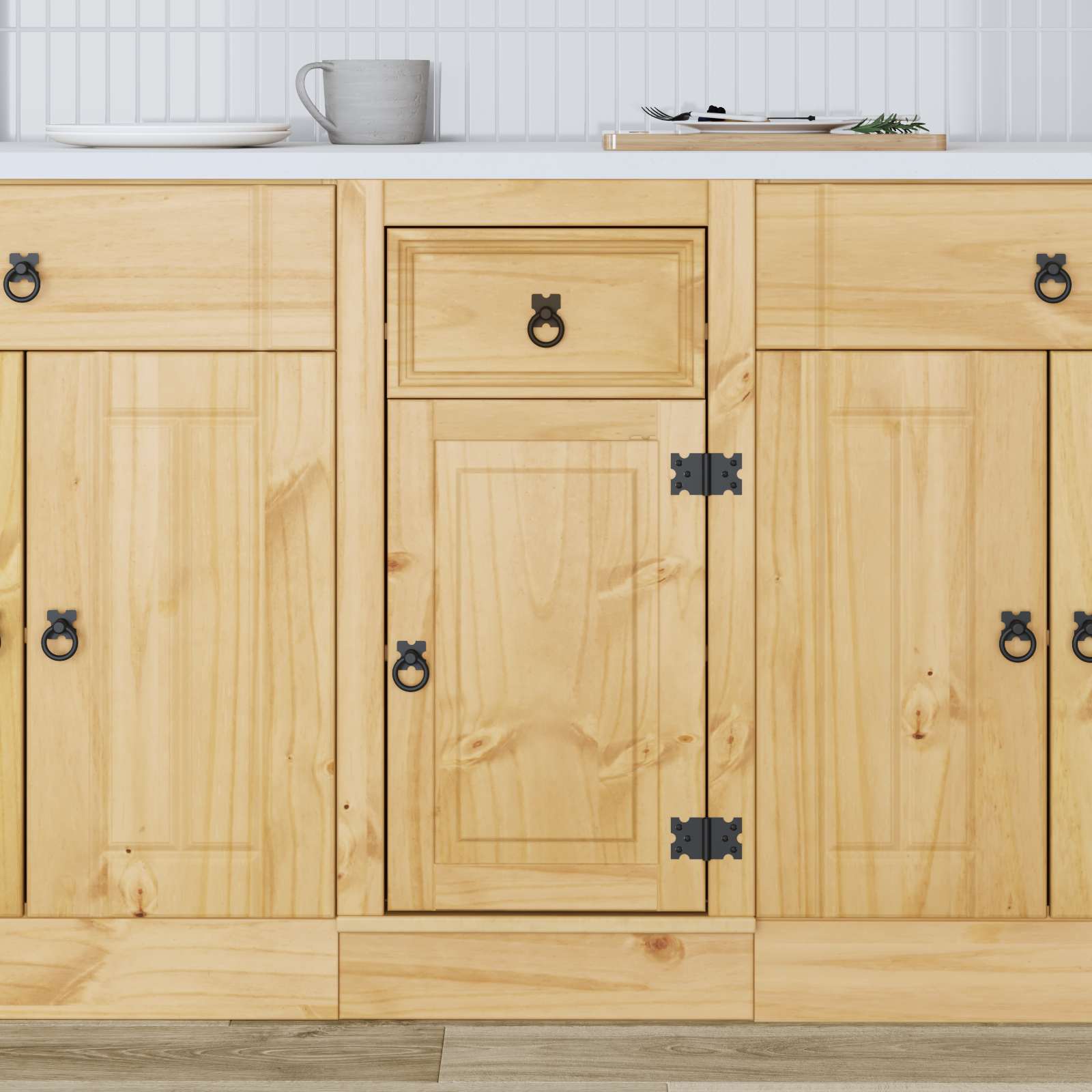 Cabinet SKI Medeno Smeđa 40 x 46 x 81,5 cm Čvrsto borovo drvo
