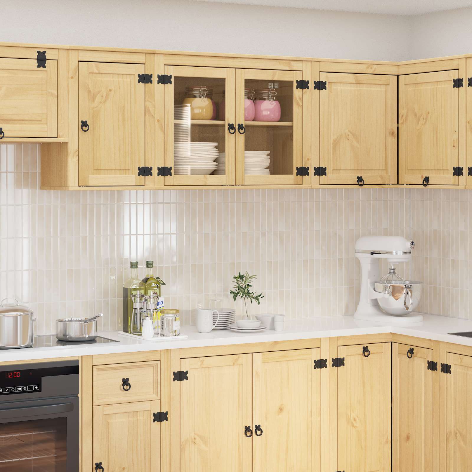 Cabinet SKI Medeno Smeđa 80 x 32 x 60 cm Čvrsto borovo drvo