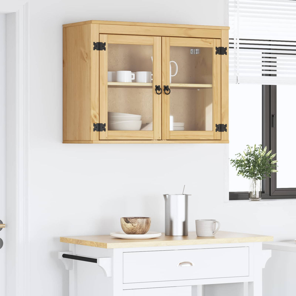 Cabinet SKI Medeno Smeđa 80 x 32 x 60 cm Čvrsto borovo drvo