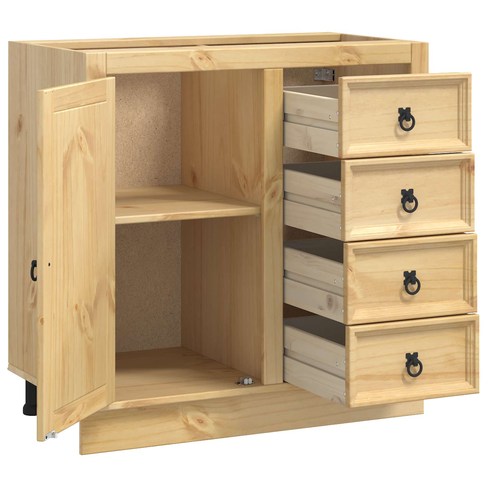 Cabinet SKI Medeno Smeđa 80 x 46 x 81 cm Čvrsto borovo drvo