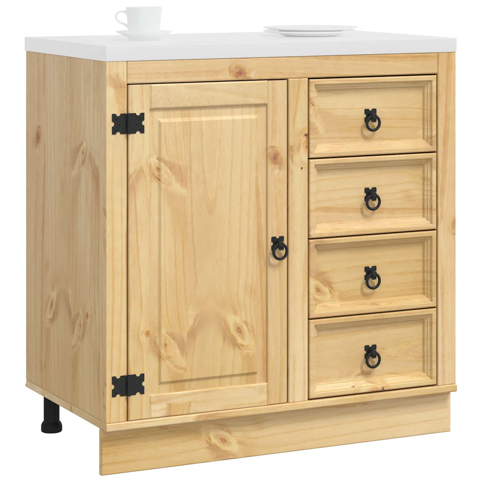 Cabinet SKI Medeno Smeđa 80 x 46 x 81 cm Čvrsto borovo drvo