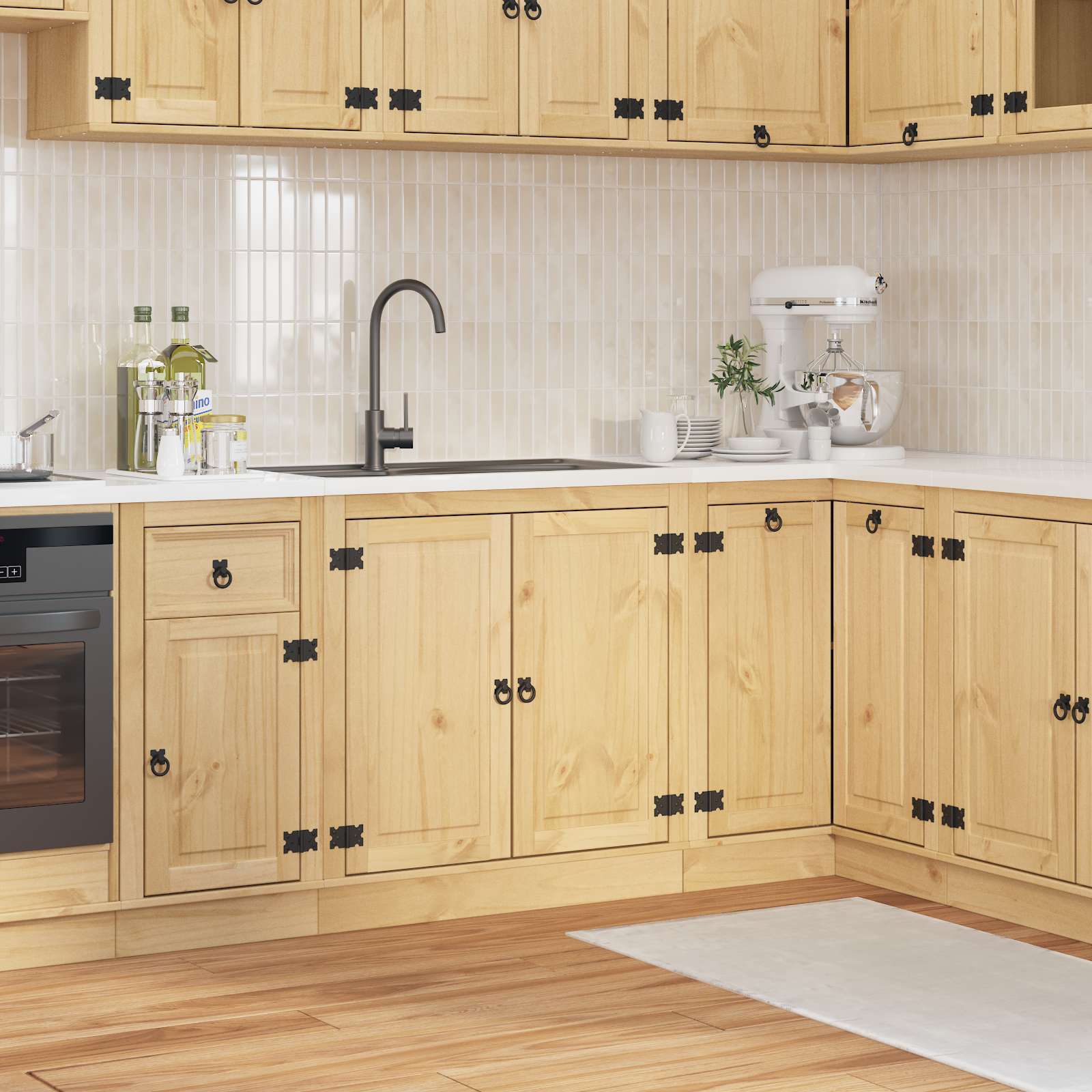 Cabinet SKI Medeno Smeđa 80 x 46 x 81 cm Čvrsto borovo drvo