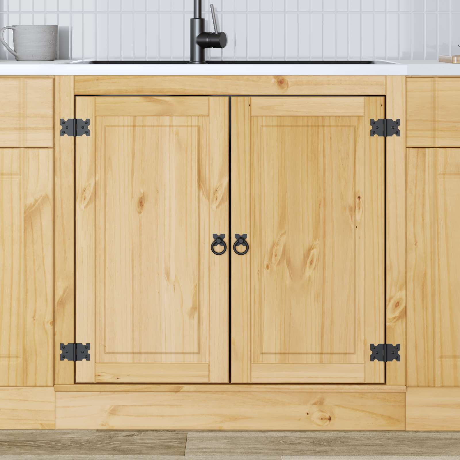 Cabinet SKI Medeno Smeđa 80 x 46 x 81 cm Čvrsto borovo drvo