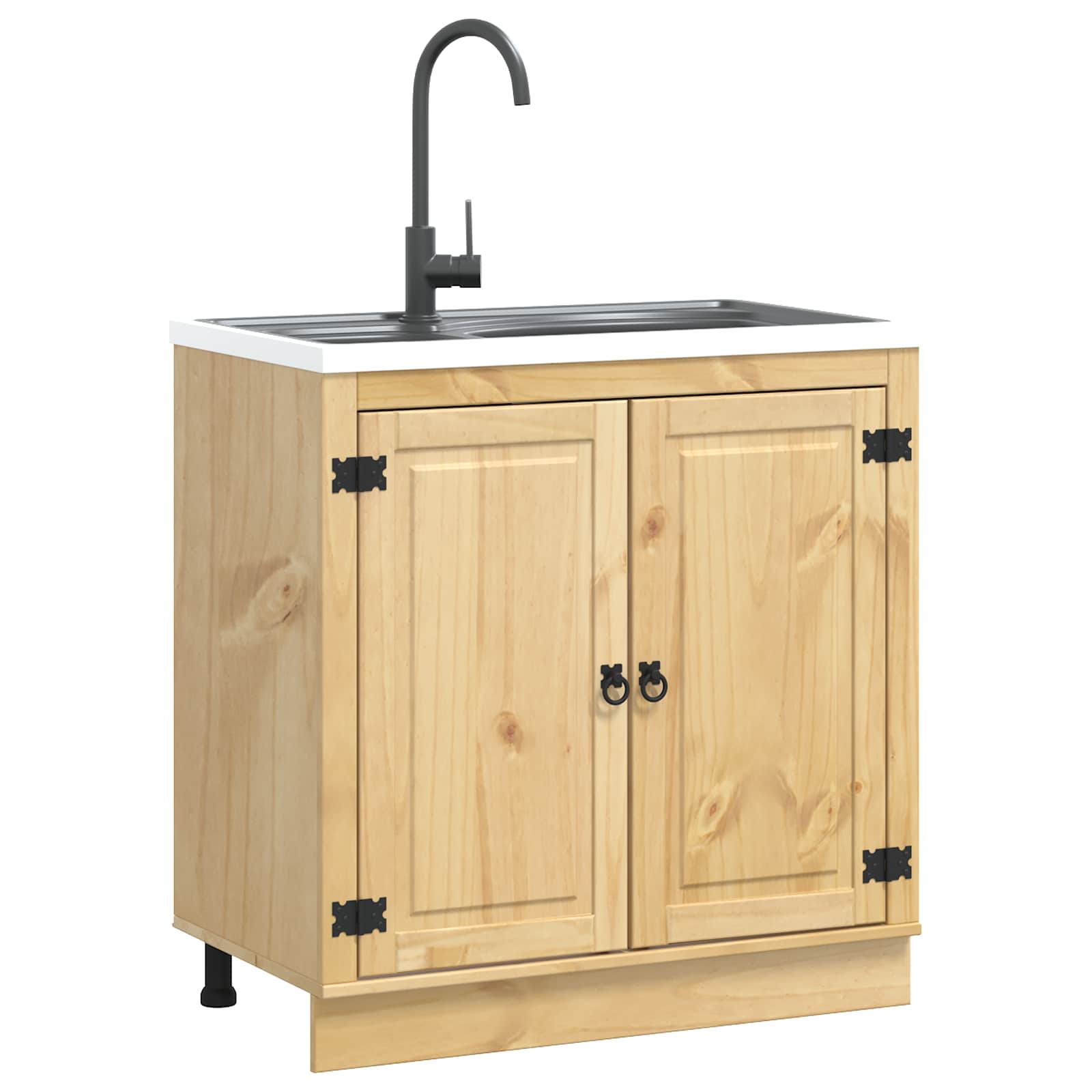 Cabinet SKI Medeno Smeđa 80 x 46 x 81 cm Čvrsto borovo drvo