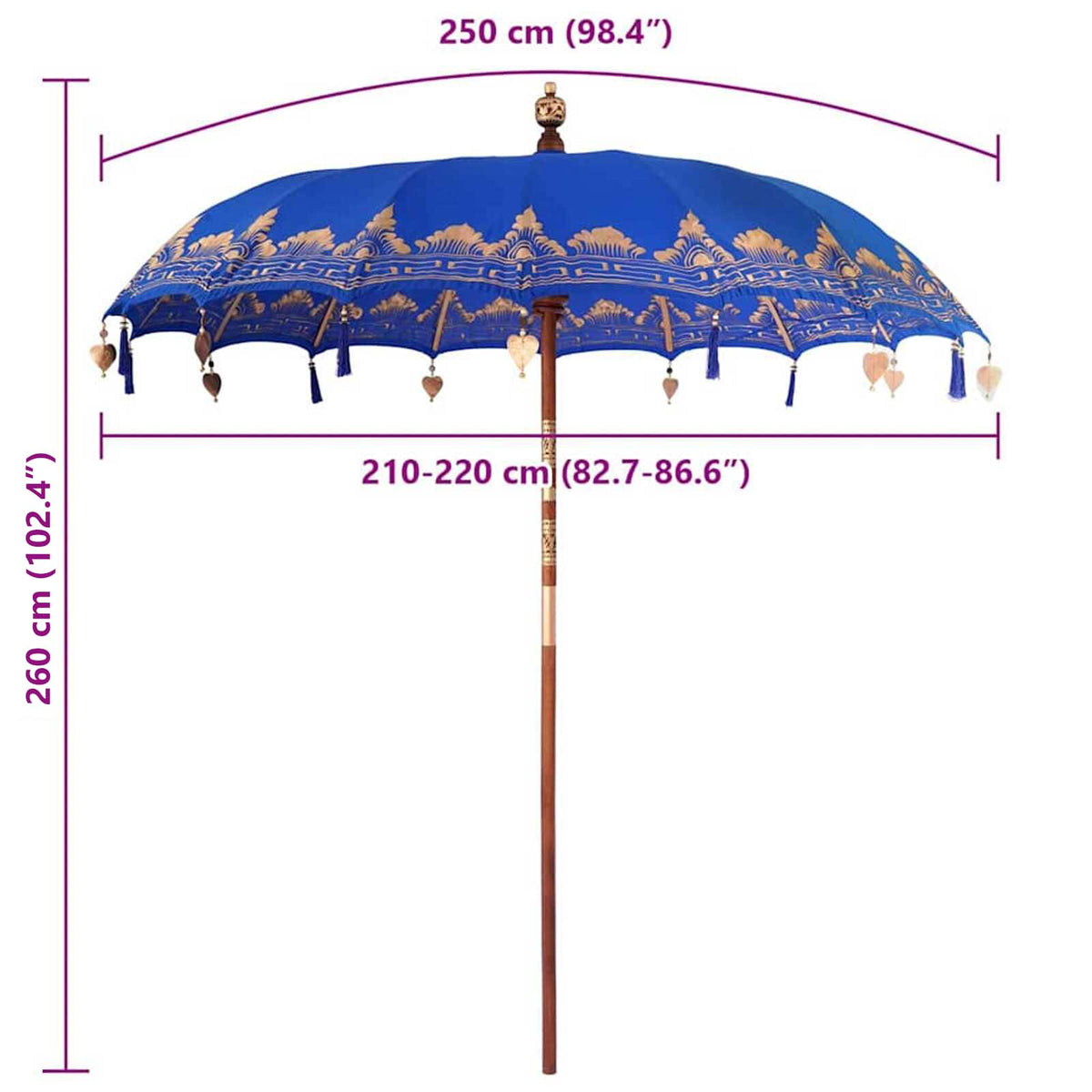 Balineški Parasol Plava 215 x 215 x 260 cm