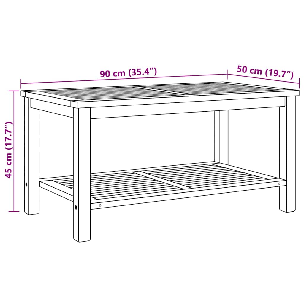Kava Stol s pohranom Smeđa 90 x 50 x 45 cm Čvrsto teak drvo