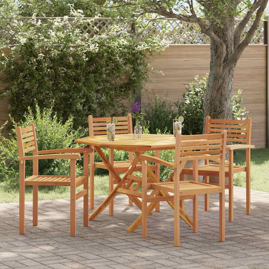 Stolica 4 pcs Smeđa 56 x 55 x 90.5 cm Čvrsto teak drvo