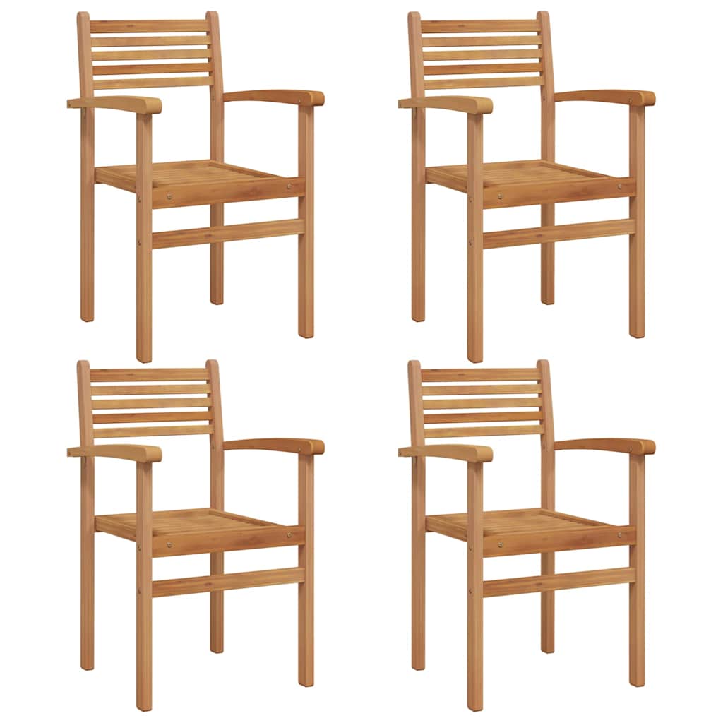 Stolica 4 pcs Smeđa 56 x 55 x 90.5 cm Čvrsto teak drvo