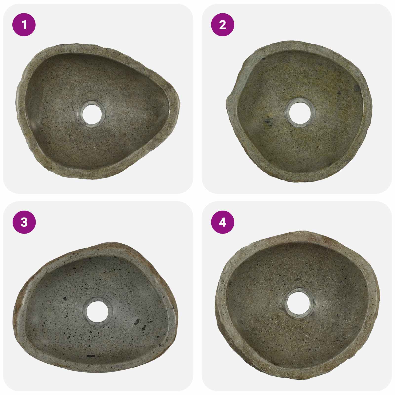 Umivaonik od riječnog kamena (30-37) x (25-30) x 12 cm