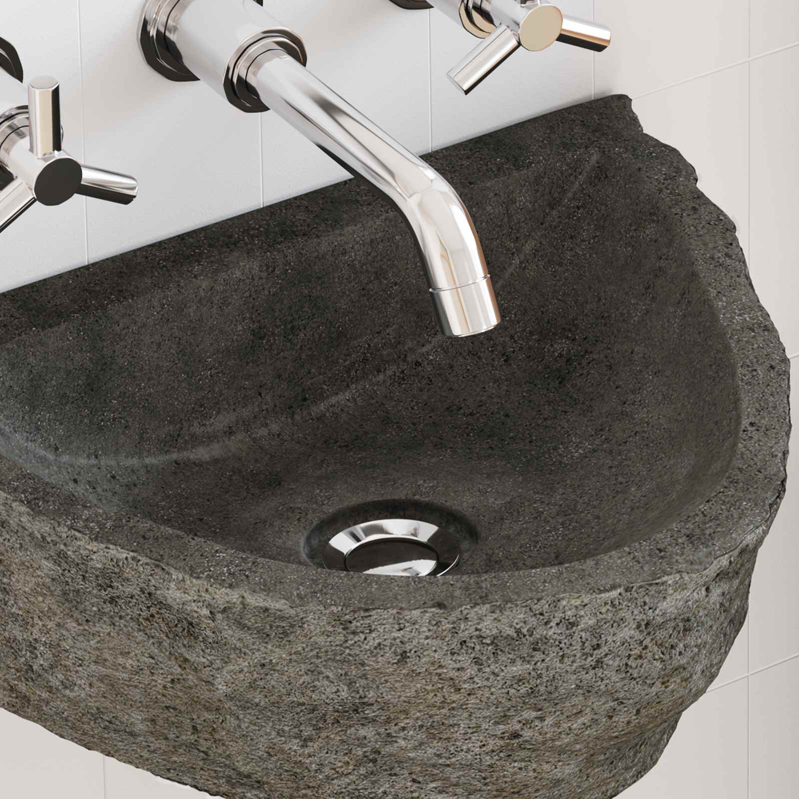Umivaonik za zid Sivi 37 x 30 x 12 cm River Stone