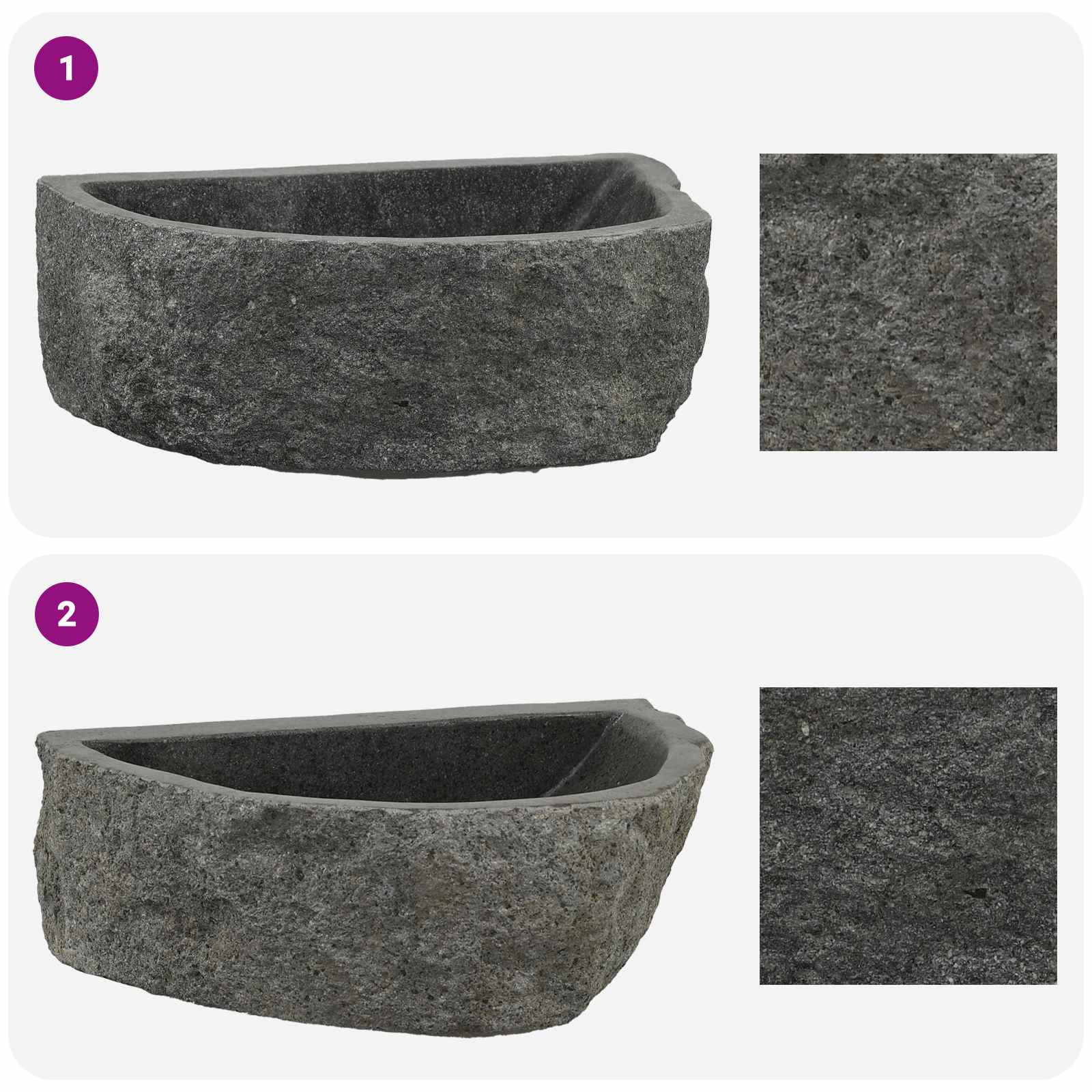 Umivaonik za zid Sivi 45 x 35 x 15 cm River Stone