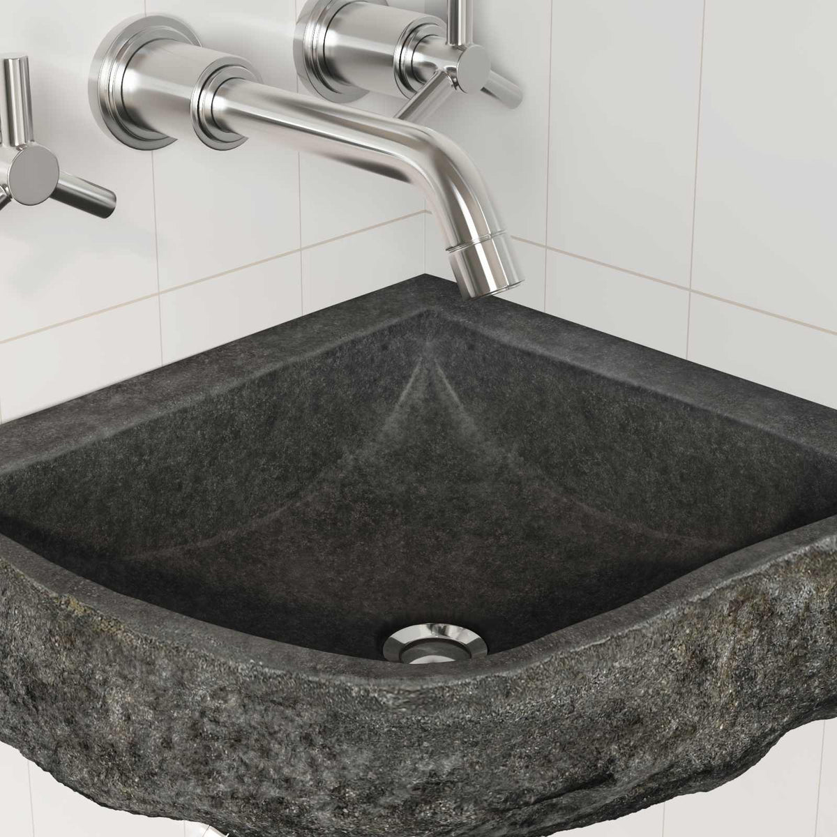 Sudoper Siva (30-37) x (30-37) x 12 cm Rijeka kamen