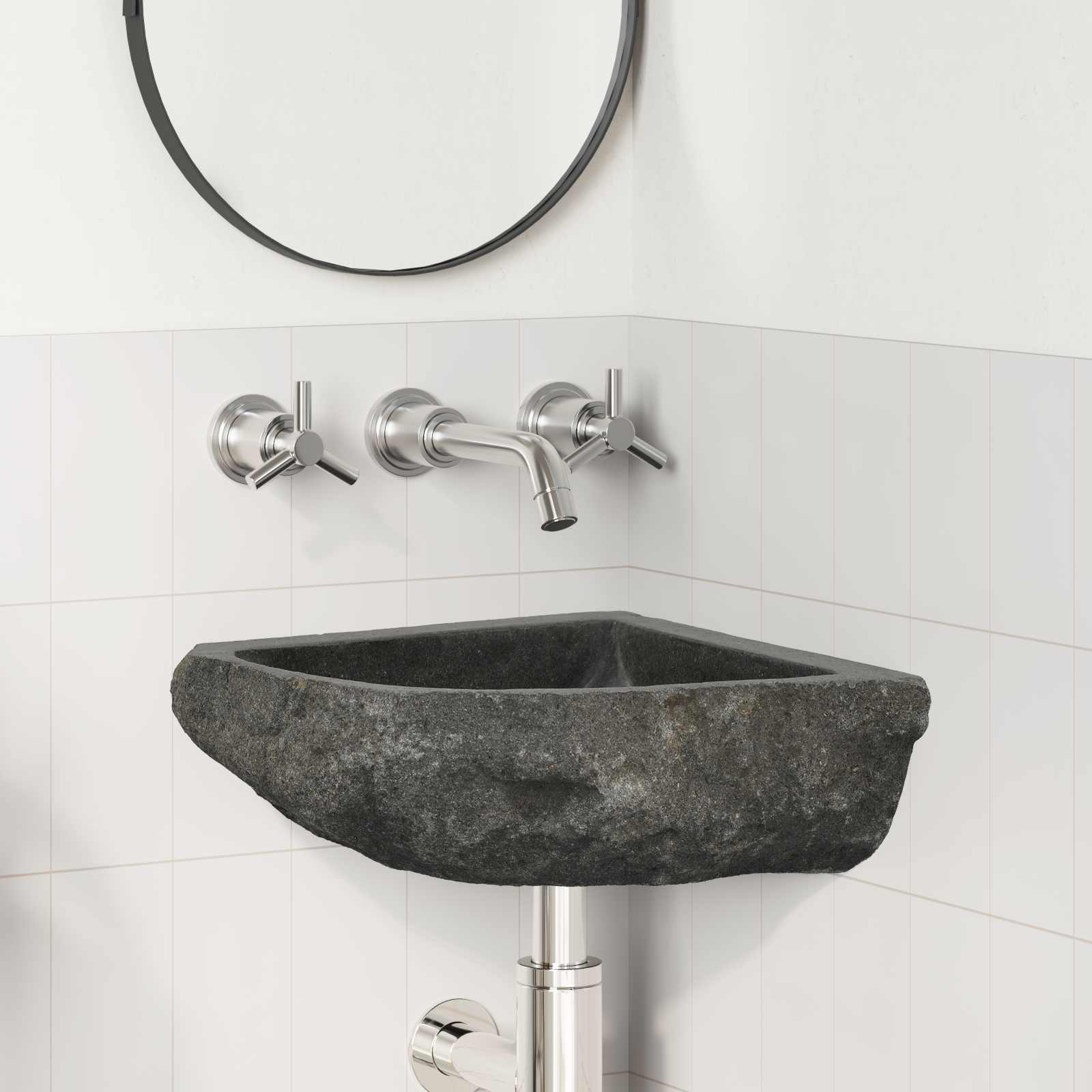 Sudoper Siva (30-37) x (30-37) x 12 cm Rijeka kamen